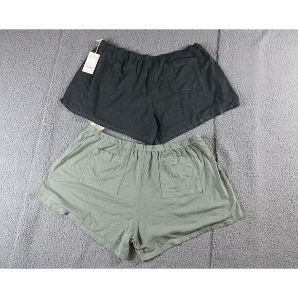 New Mate The Label Lot of 2 Womens 2XL Green Charcoal Tencel Sleep Short Organic - Picture 2 of 6